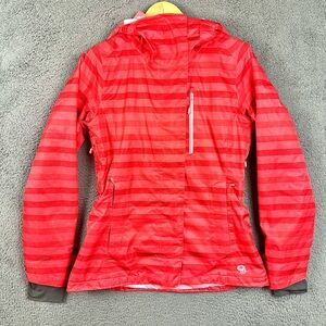 Mountain Hardwear Dry.Q Thermal.Q Striped Ski Jacket Womens Medium Red OL6897